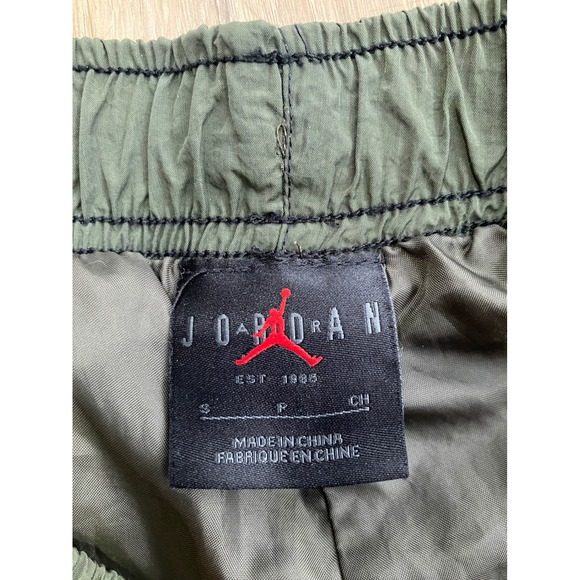 Jordan Brand Olive Green Nylon Track Pants Joggers Drawstring Ankle S - Picture 3 of 4